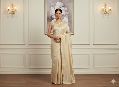 Off White Plain Bangalore Raw Silk Fabric  (Wholesale)