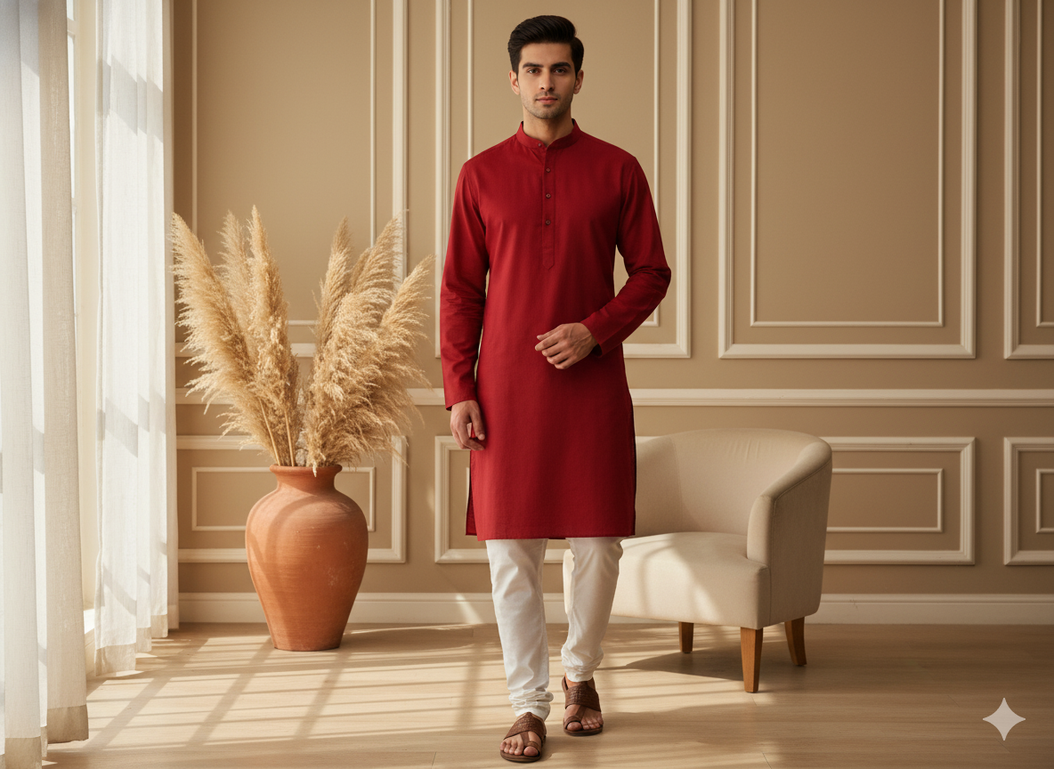 Blood Red Plain 100% Pure Mul Mul Cotton