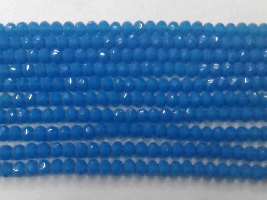 Azure Blue Tyre Crystal Glass Beads (Wholesale