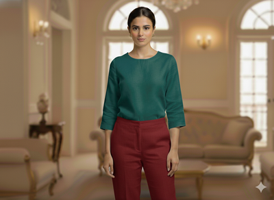 गहरे मैरून शुद्ध लिनन कपड़ा - 60 ली