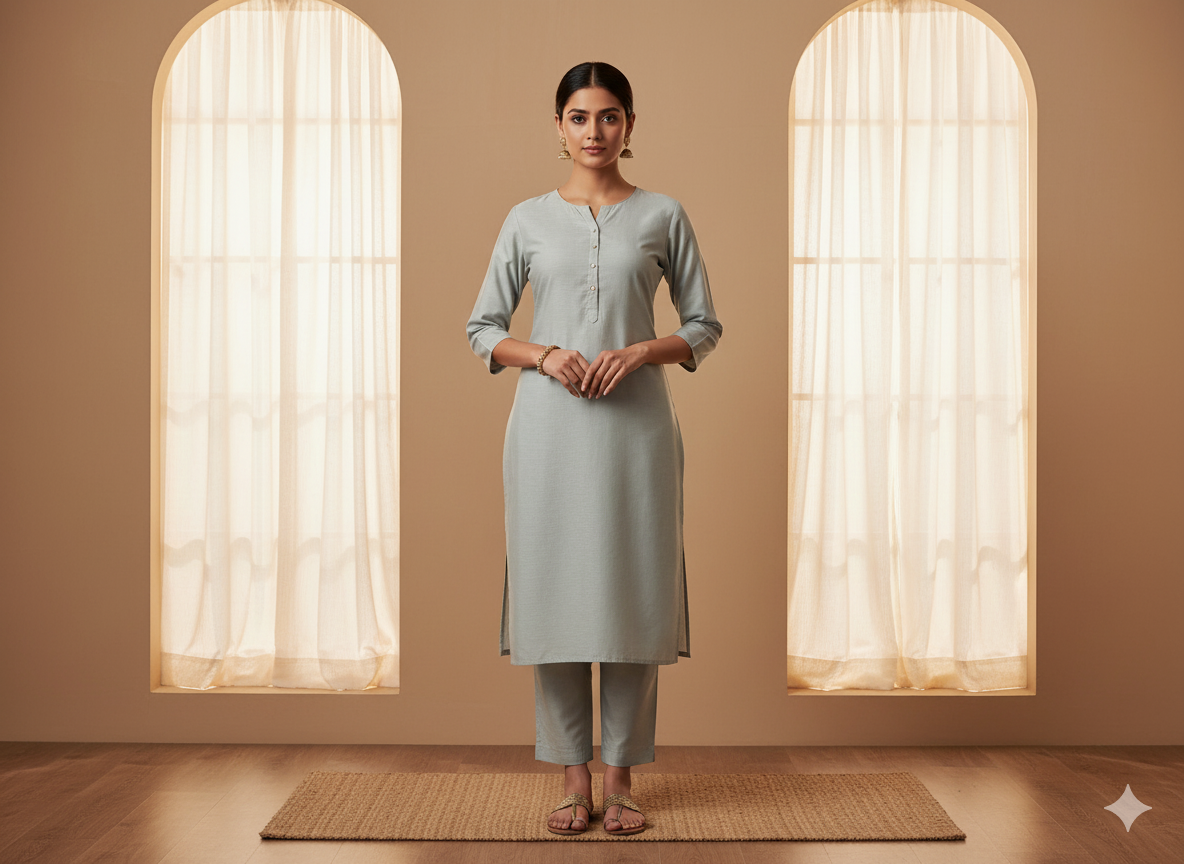 पिस्ता ग्रीन प्लेन ग्लेज्ड कॉटन फ़ैब्रिक (थोक)