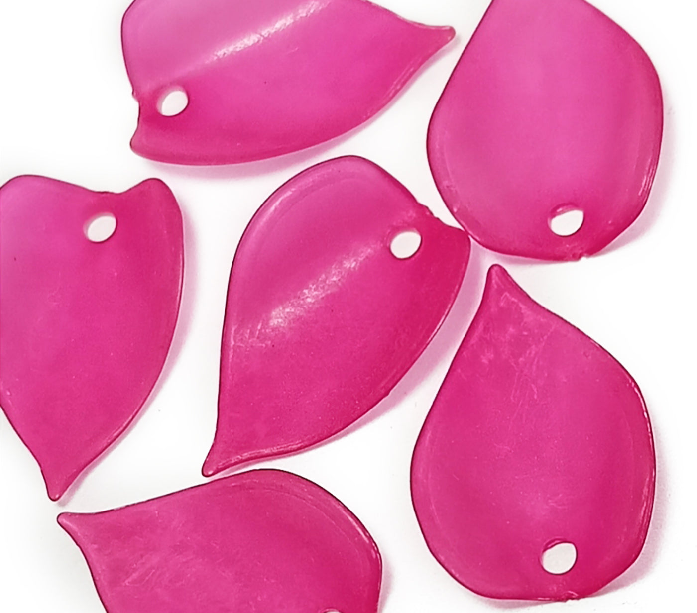 Glossy Pink Matte Finish Acrylic Embellishments With Hole