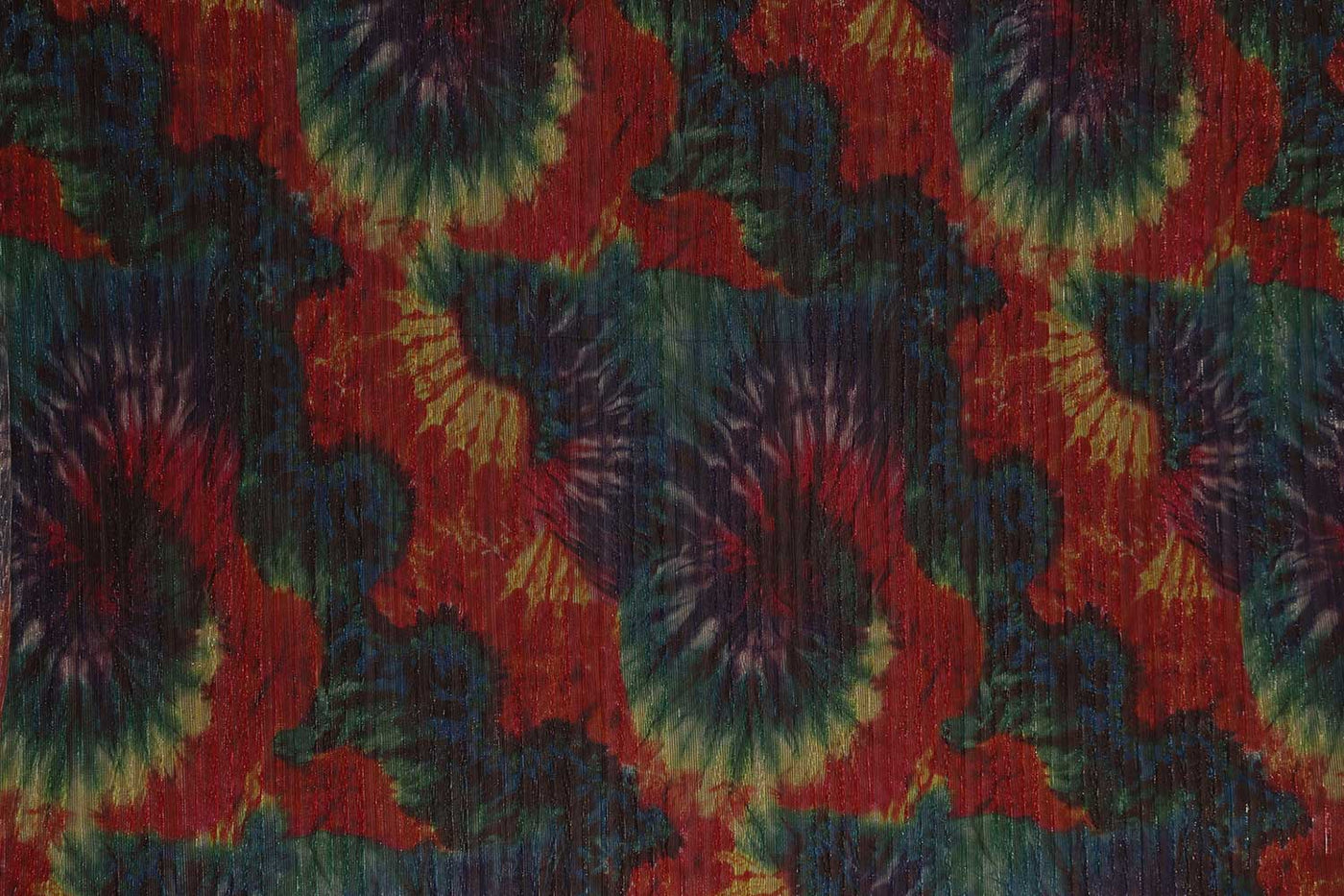 Multicolor Abstract Printed Pleated Lurex Knit Fabric