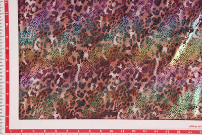 Multicolor Abstract Printed Knit With Foil Print Fabric