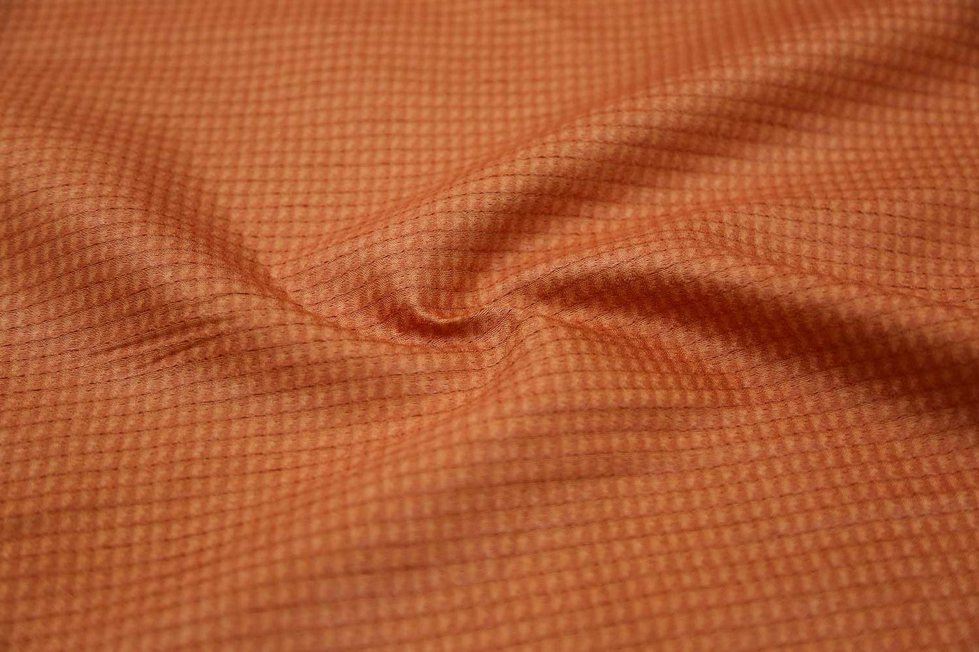 Rust Orange Plain Tussar Cotton Self Fabric