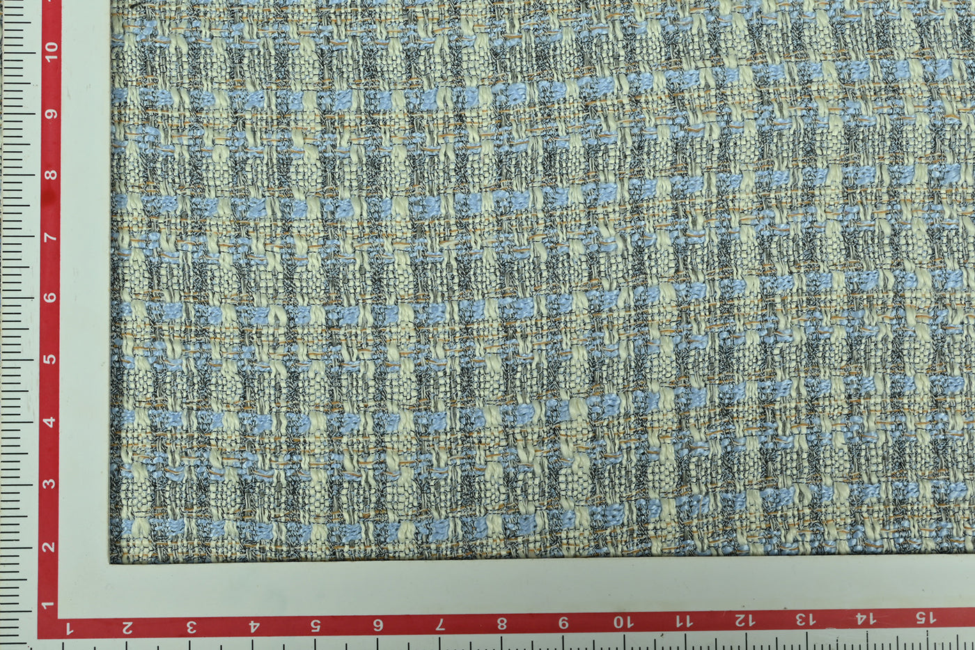 Multicolor Checks Tweed Cotton Viscose Polyester Fabric