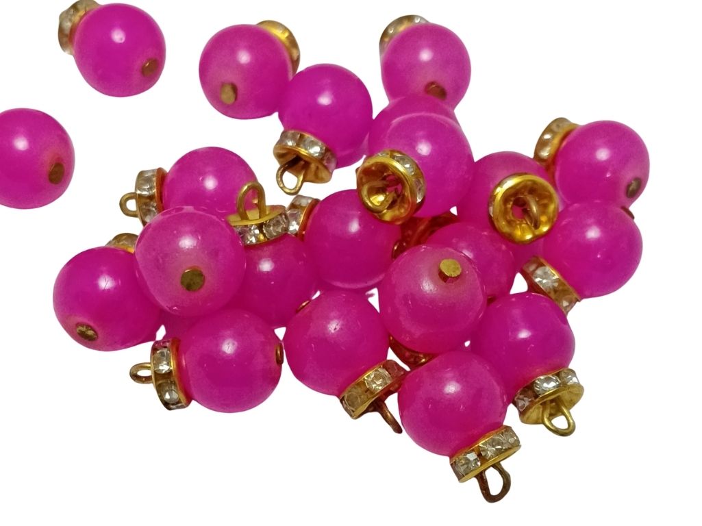 Magenta Spherical Loreal Glass Beads