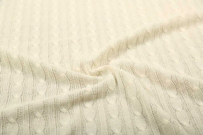 Precut 1.5 Metres Cream Acro Wool Knitted Fabric