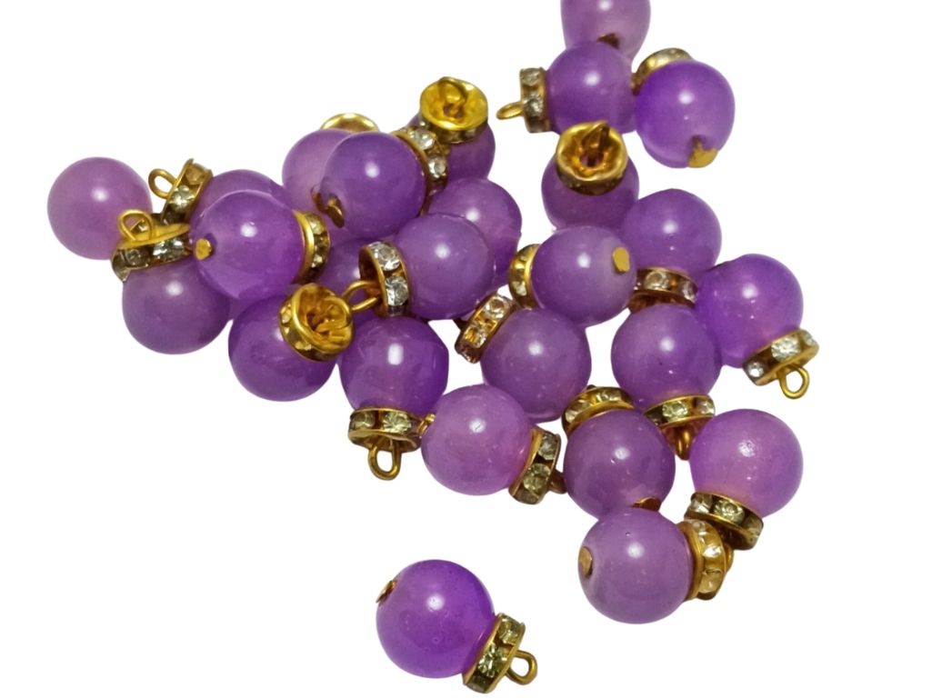 Purple Spherical Loreal Glass Beads