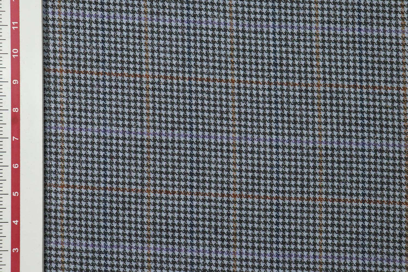 Multicolor Checks Wool Houndstooth Tweed Fabric