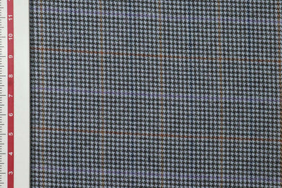 Multicolor Checks Wool Houndstooth Tweed Fabric