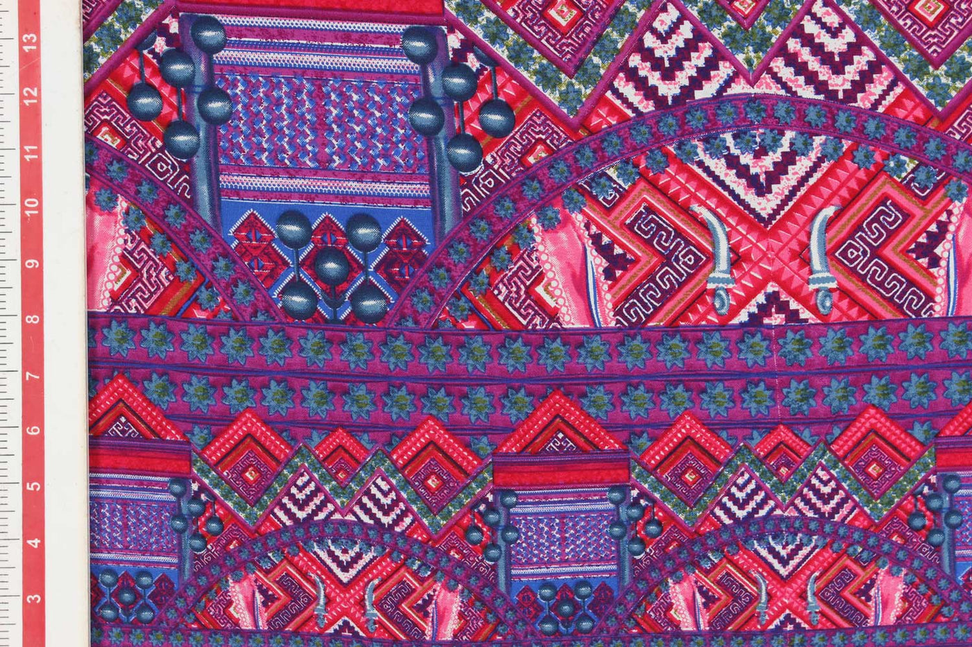 Multicolor Traditional Printed Rayon Fabric