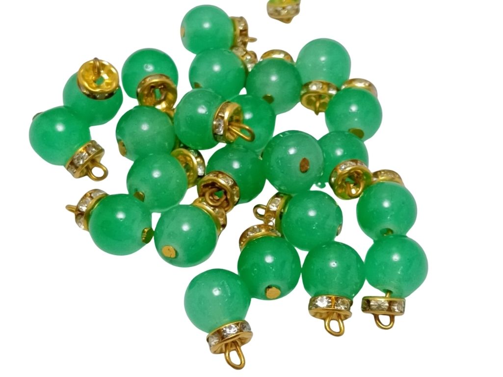 Sea Green Spherical Loreal Glass Beads