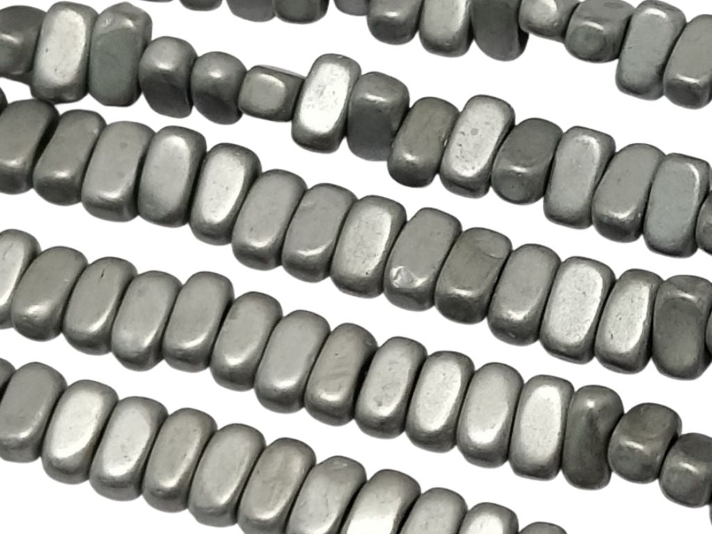 Metallic Gray Oblong Haemetite Metal Beads