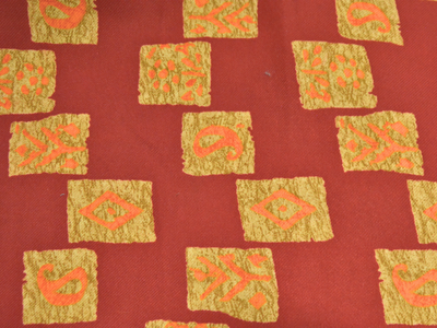 Red Traditional Printed Semi Pashimna Woolen Fabric