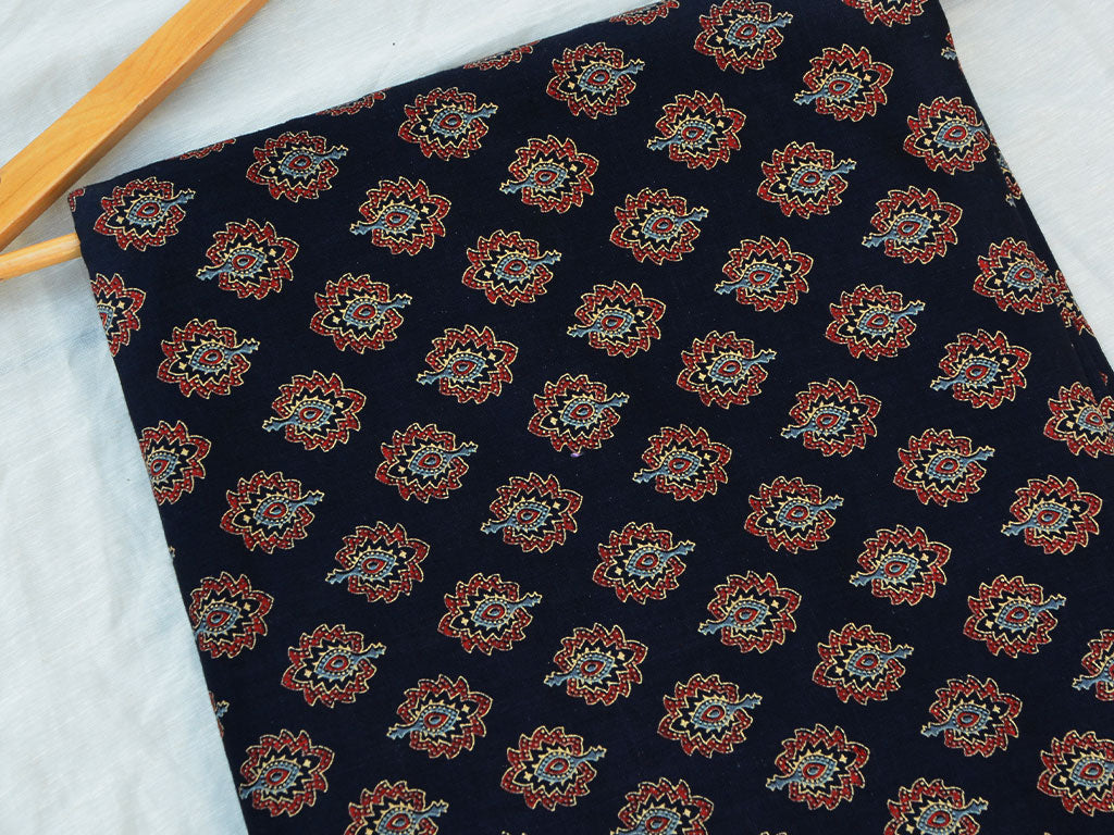 Black Floral Pure Cotton Fabric