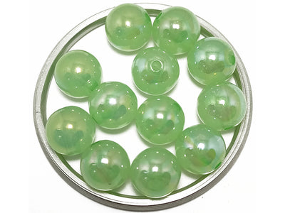 Green Spherical Acrylic Beads With Centre Hole