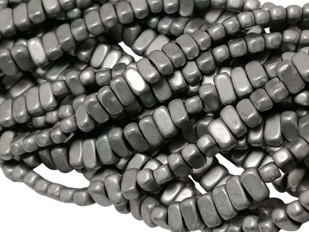 Metallic Gray Oblong Haemetite Metal Beads