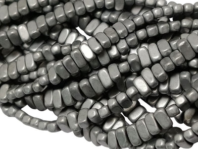 Metallic Gray Oblong Haemetite Metal Beads