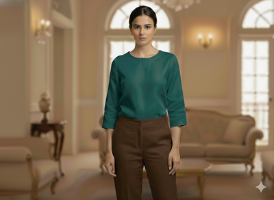 Precut of Chocolate Brown Pure Linen Fabric - 60 Lea