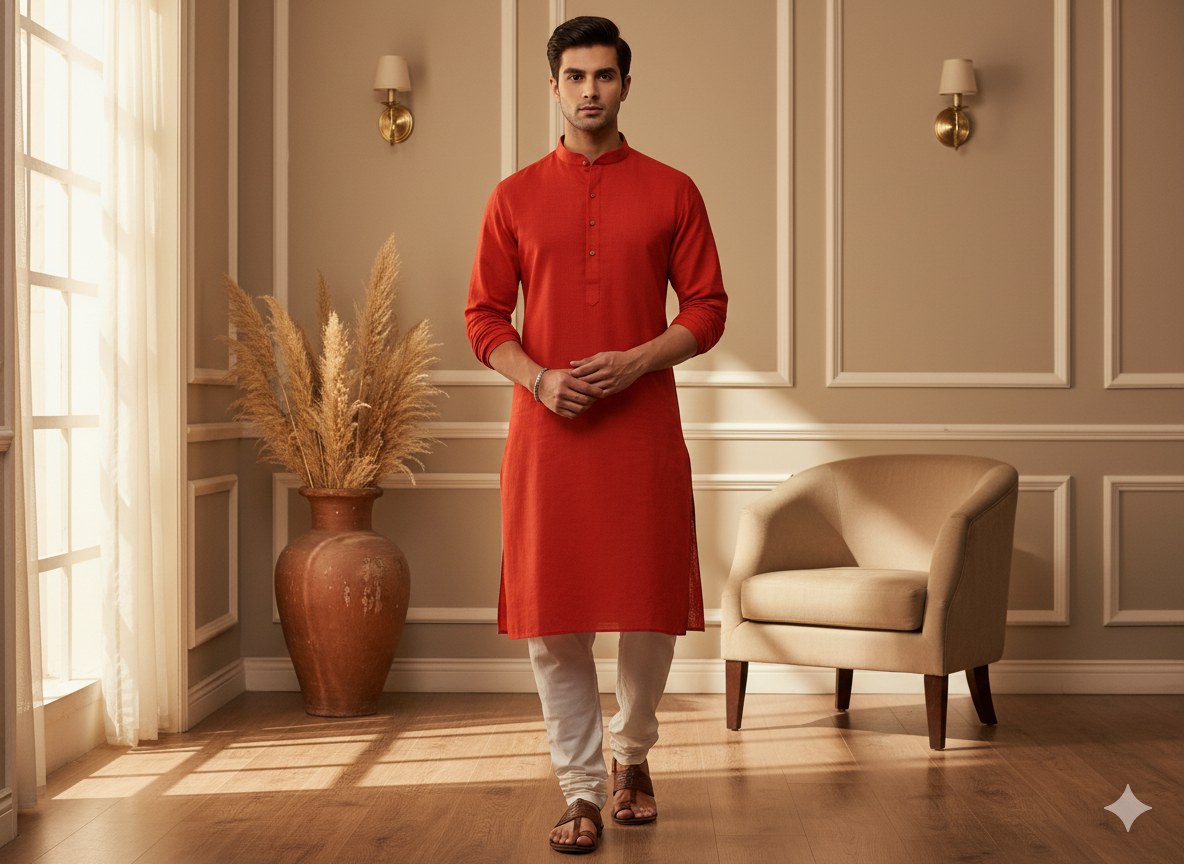 Bright Orange Plain 100% Pure Mul Mul Cotton