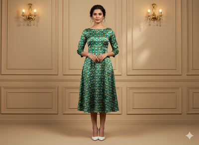 चैती ज्यामितीय शुद्ध सूती कपड़ा