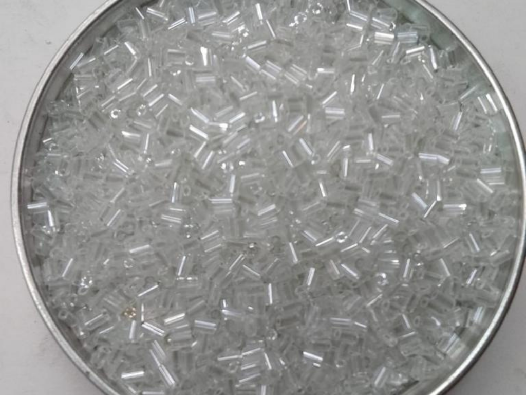 White Silverline Pipe Glass Seed Beads- 4.5 mm (Wholesale)