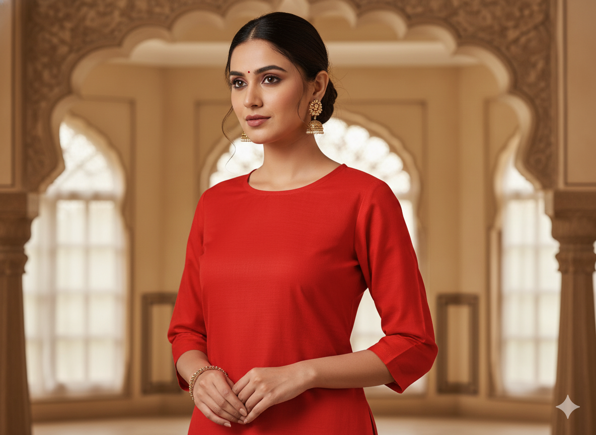 Bright Orange Plain 100% Pure Mul Mul Cotton