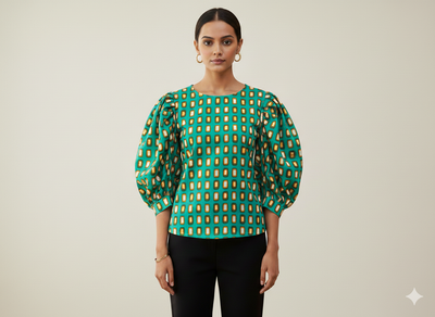 चैती ज्यामितीय शुद्ध सूती कपड़ा