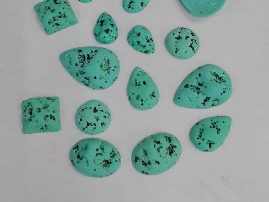 Light Turquoise Mix 2 Hole Plastic Stones