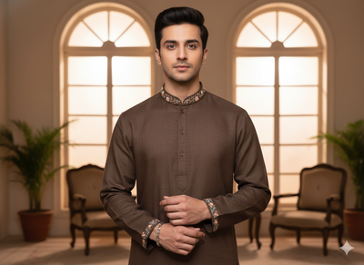 Precut of Chocolate Brown Pure Linen Fabric - 60 Lea