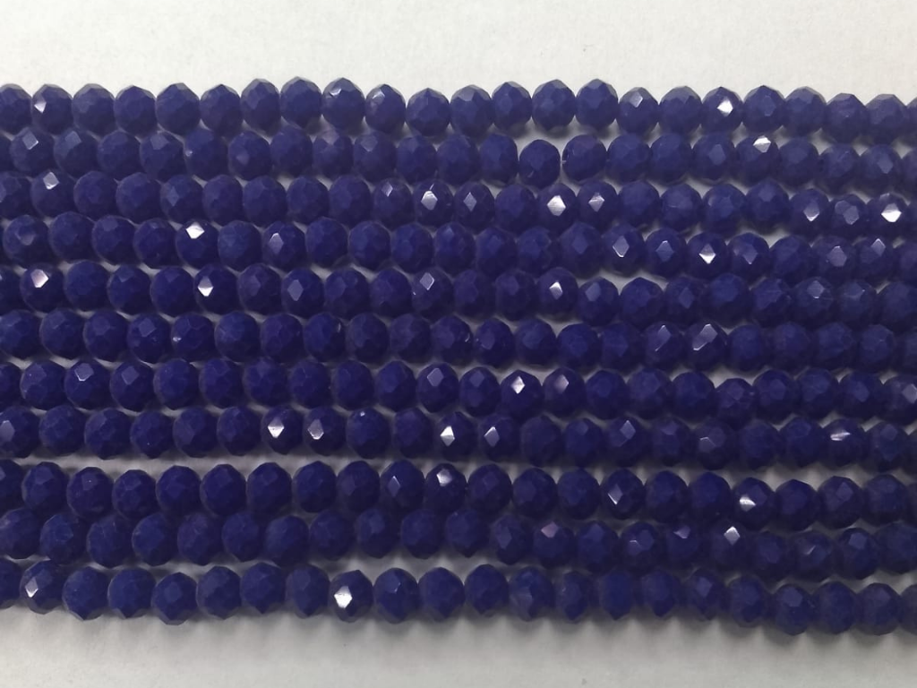 Dark Navy Blue Tyre Crystal Glass Beads