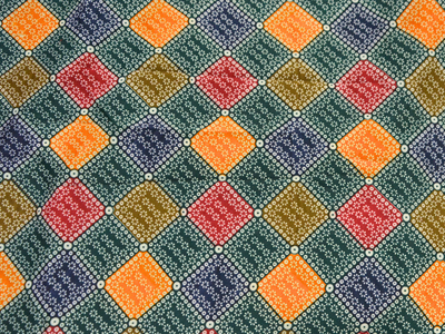 Dark Green Diamond Digitally Printed Butter Crepe Fabric