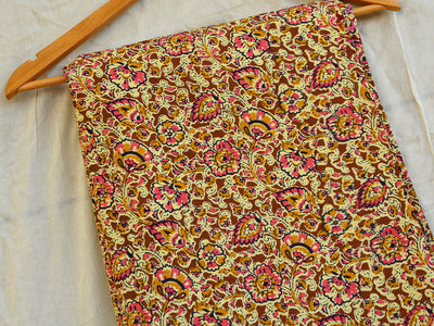 Multicolor Pure Mul Mul Kalamkari Cotton Fabrics