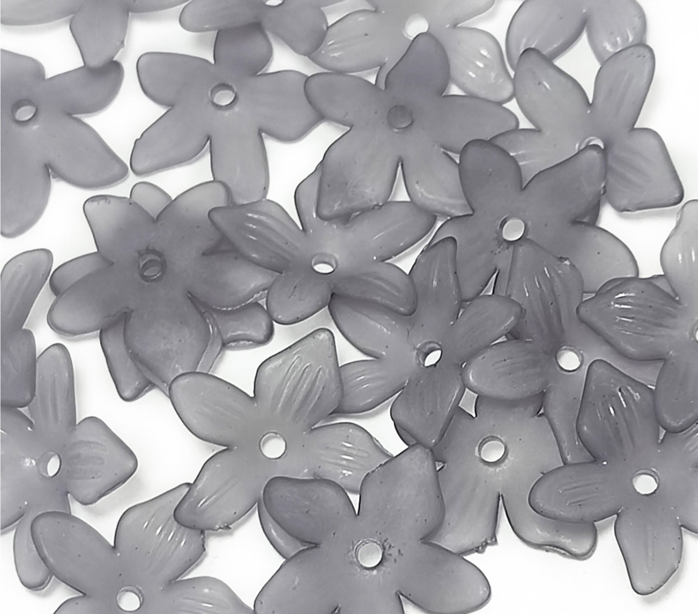 Light Gray Matte Finish Acrylic Embellishments With Hole