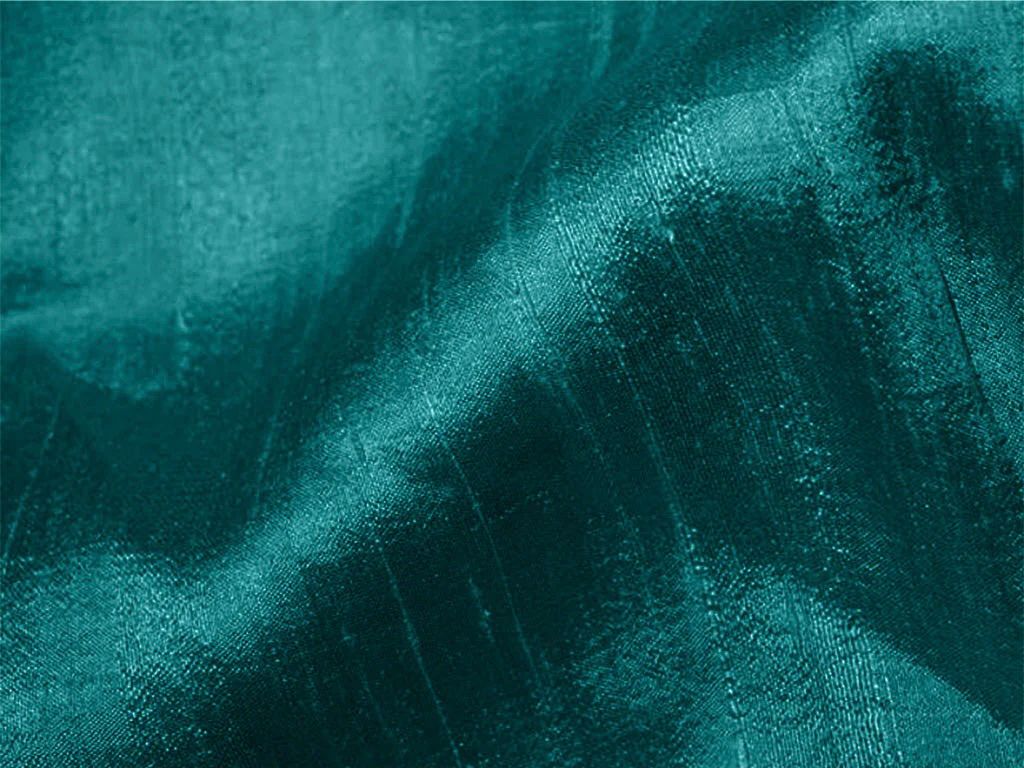 Deep Teal Plain Bangalore Raw Silk Fabric  (Wholesale)