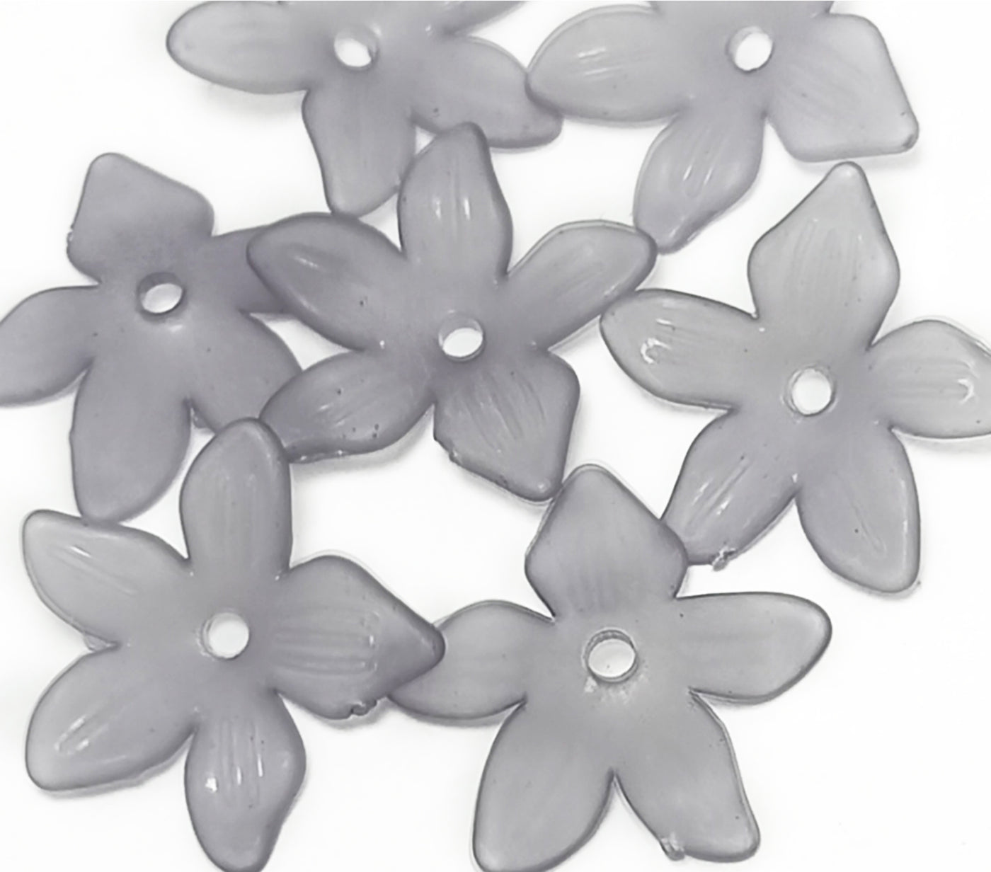 Light Gray Matte Finish Acrylic Embellishments With Hole