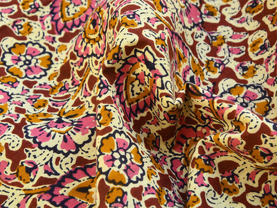 Multicolor Pure Mul Mul Kalamkari Cotton Fabrics