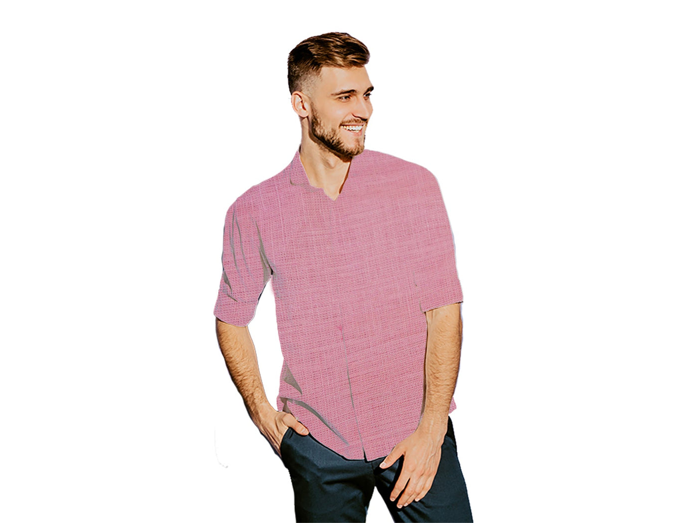 हल्के रोज़वुड शुद्ध लिनन फैब्रिक का प्रीकट - 60 ली