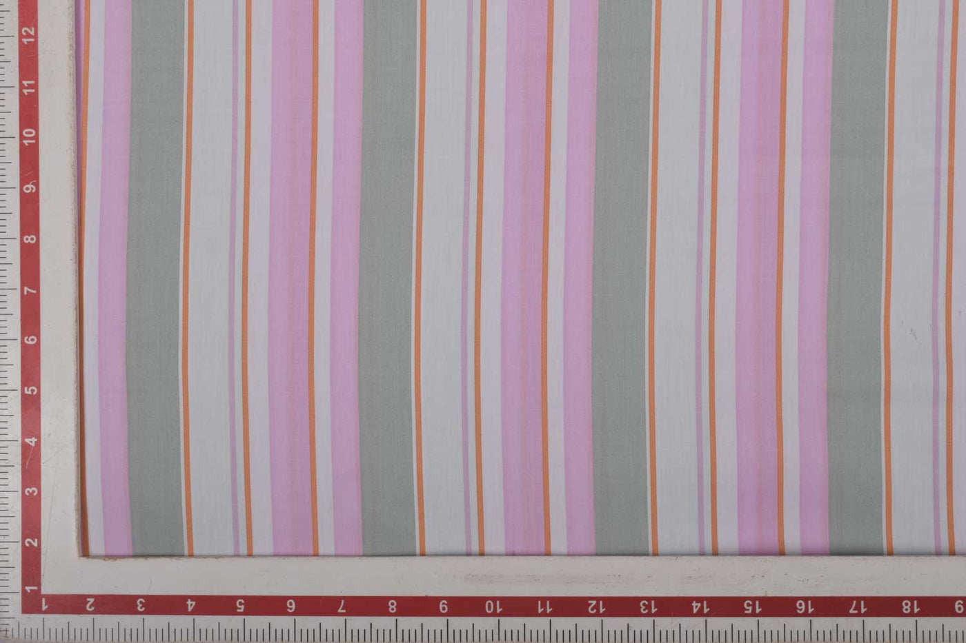 Multicolor Stripes Cotton Satin Fabric