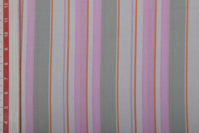 Multicolor Stripes Cotton Satin Fabric