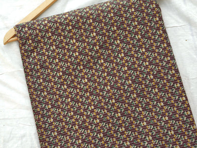 Brown Floral Pure Cotton Kantha Fabric