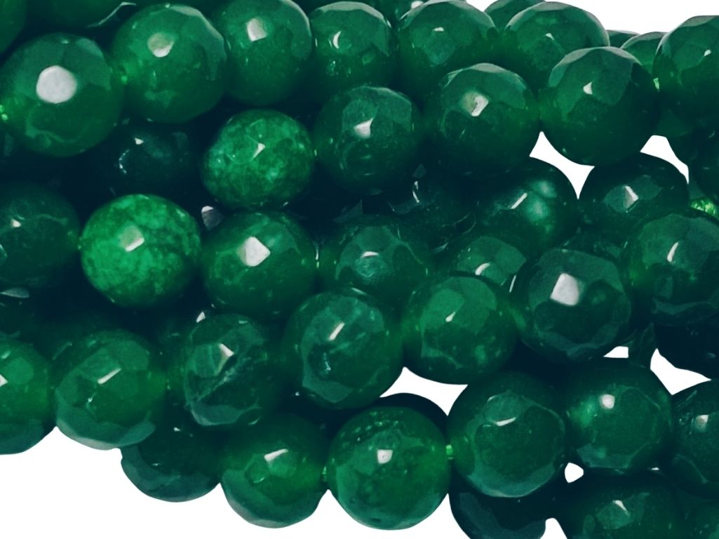 Dark Green 8 mm Rondelle Jade Quartz Stones