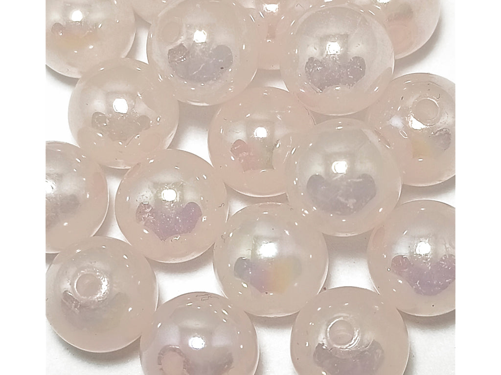 Pink Spherical Acrylic Beads With Centre Hole