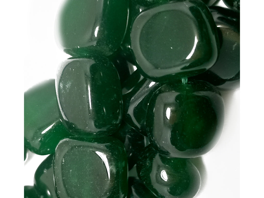 Dark Green Square Natural Stone Beads