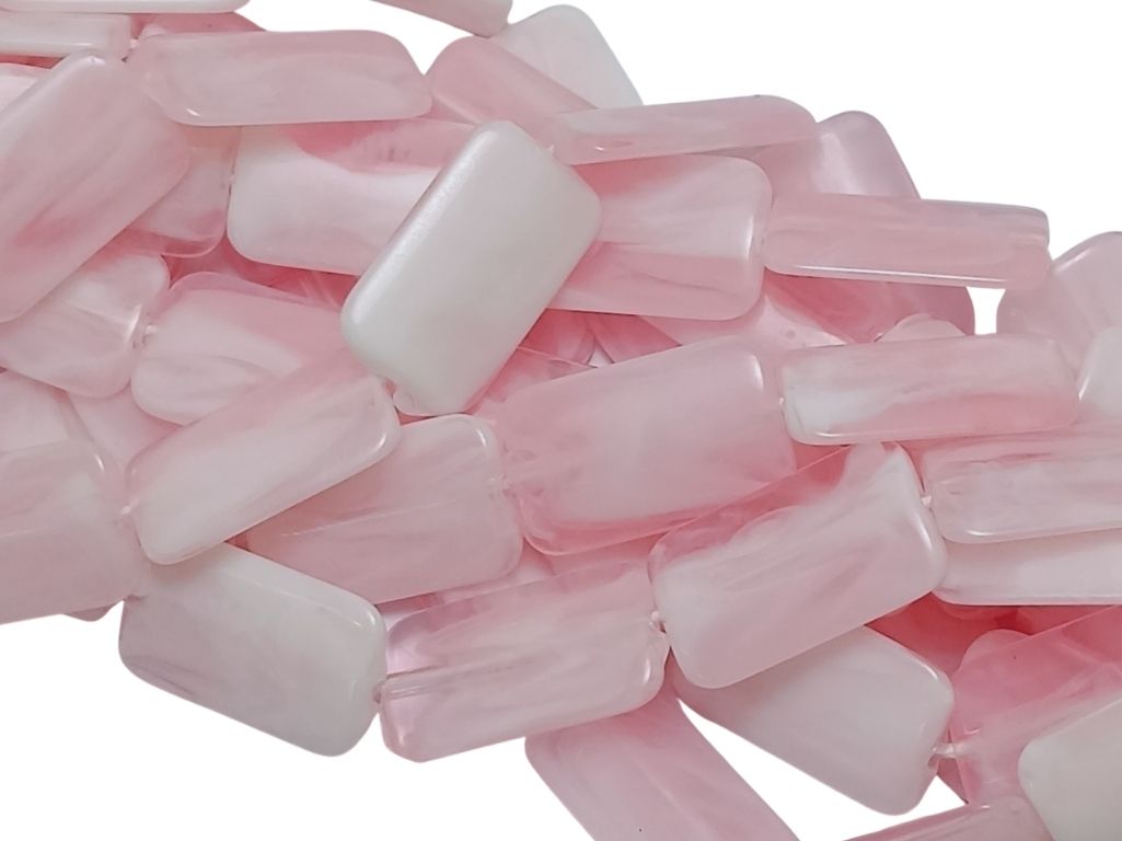 Baby Pink Rectangular Resin Beads