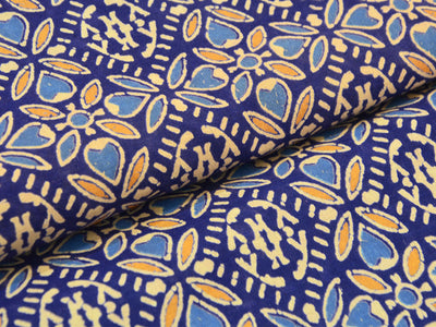 Purple Handblocked Pure Cotton Fabric