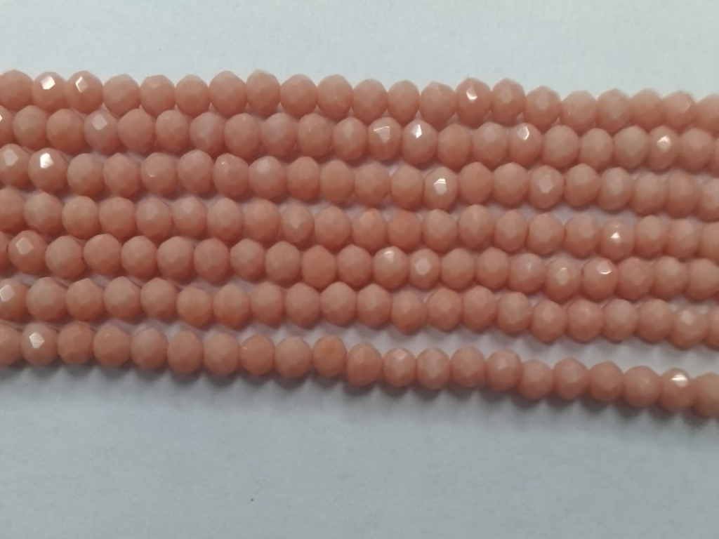 Peachish Pink Tyre Crystal Glass Beads