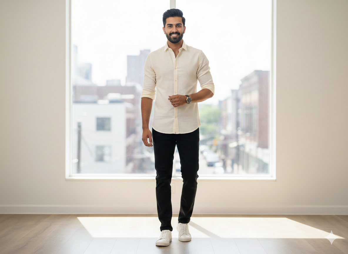 बेज सादा कॉटन लिनन कपड़ा