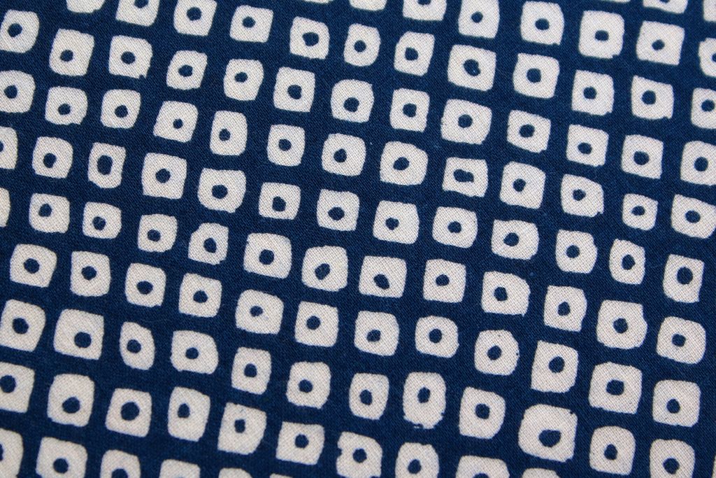 Navy Blue Traditional Printed Pure Cotton Fabric